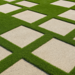 طرح موزاییک با چمن مصنوعی