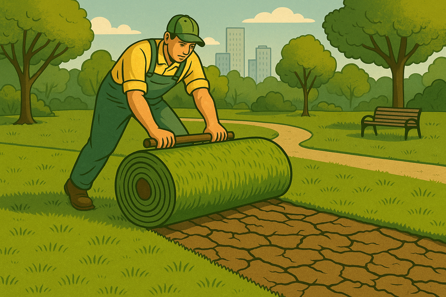 طرح موزاییک با چمن مصنوعی